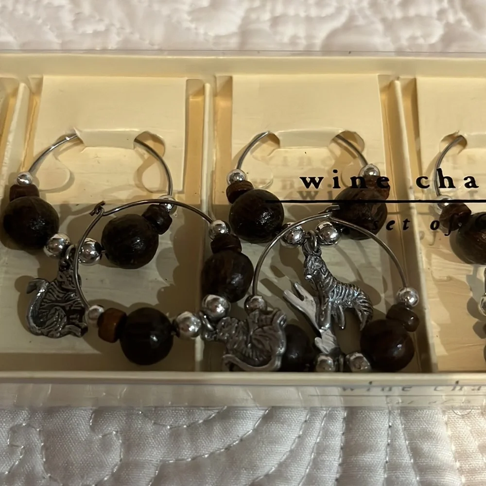 Wish wine bottle stopper and wine charms, set‎ of 8, new